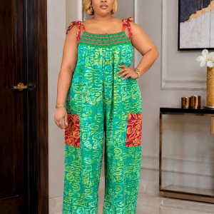 Acy Adire Crepe with Asooke jumpsuit